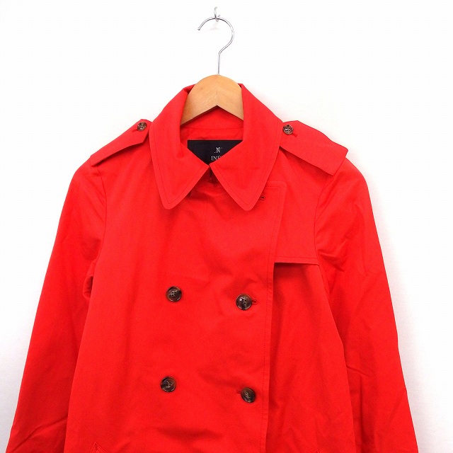イネド Ined コート アウター トレンチコート ダブル シンプル 無地 9 オレンジ St38 レディース 172 ベクトルパーク