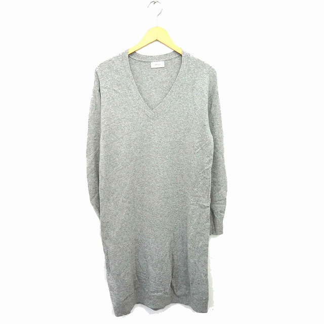 デイシー Deicy ワンピース ロング プルオーバー ニット Vネック ウール混 カシミヤ混 長袖 F グレー 灰 Tt12 レディース 172 ベクトルパーク