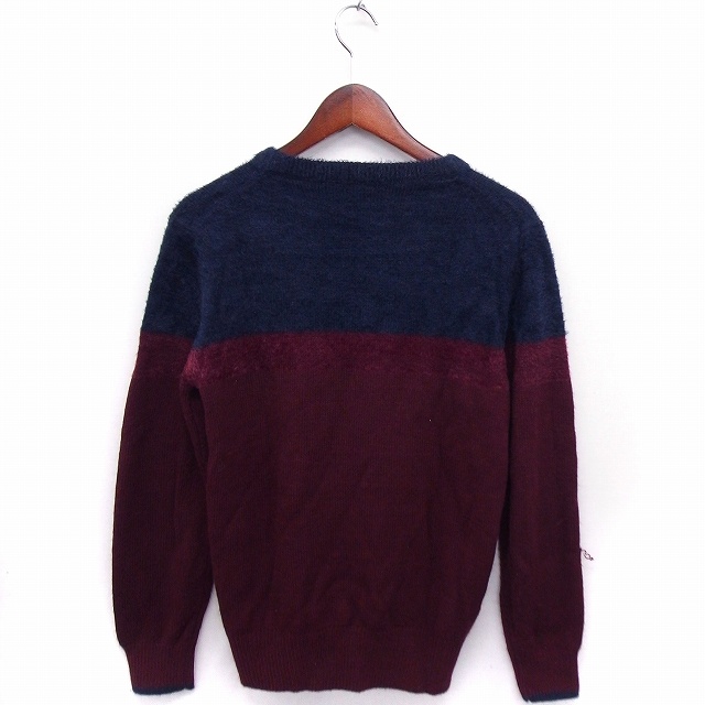メンズメルローズ Men S Melrose ニット セーター バイカラー 丸首 長袖 3 ネイビー 紺 レッド 赤 Ft26 レディース 172 ベクトルパーク