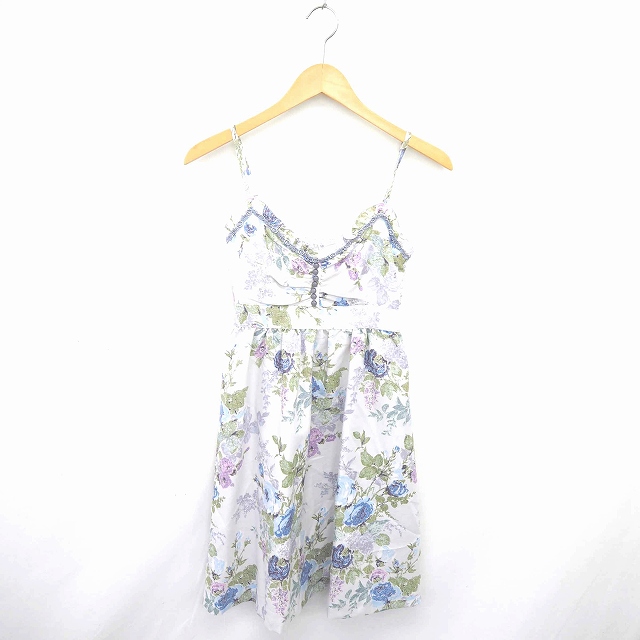 レストローズ L Est Rose ワンピース キャミワンピ ひざ丈 花柄 ノースリーブ Mt 青 緑 ブルー グリーン Tt19 レディース 172 ベクトルパーク