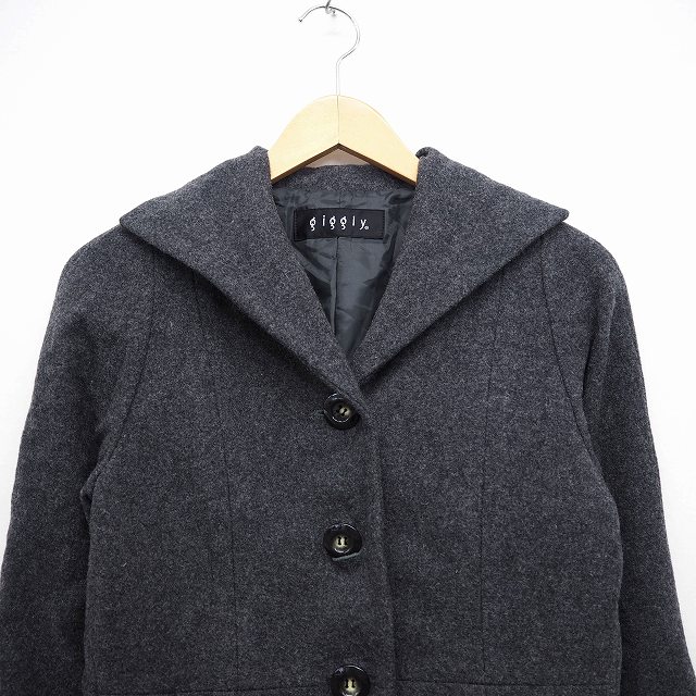 ジグリー GIGGLY コート アウター ショールカラー Vネック 長袖 ウール 毛 9AR ダークグレー /MT13 レディース 172-902012090009 | ベクトルパーク ジグリー GIGGLY コート アウター ショールカラー Vネック 長袖 ウール 毛 9AR ダークグレー /MT13 レディース 172-902012090009 | ベクトルパーク