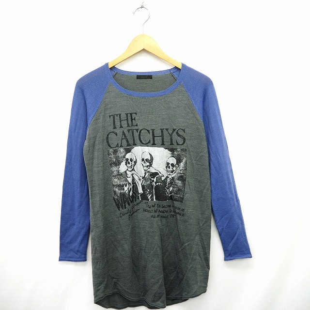 キャンディストリッパー Candy Stripper ニット セーター ドクロ 文字プリント 丸首 長袖 ウール混 2 グレー パープル 紫 Mt28 レディース 172 ベクトルパーク