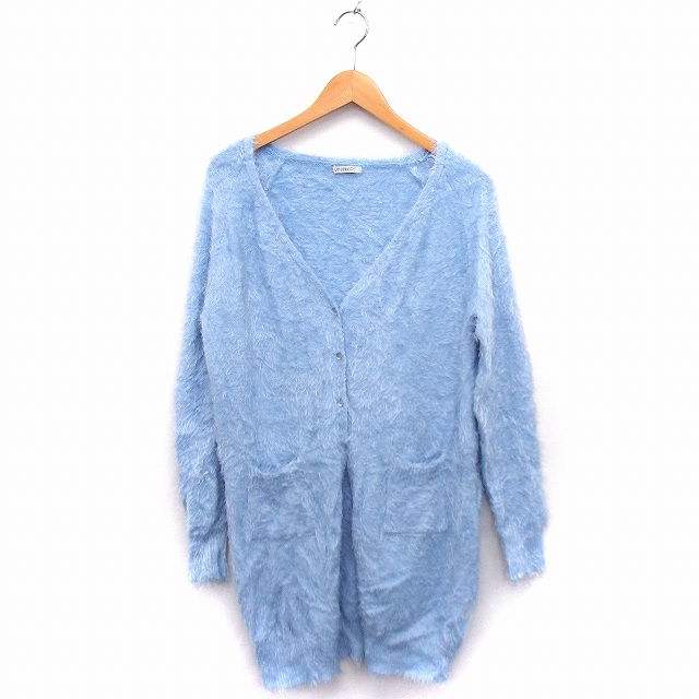 リップサービス Lip Service カーディガン ニット シャギー ロング Vネック 長袖 F ライトブルー Ft19 レディース 172 ベクトルパーク