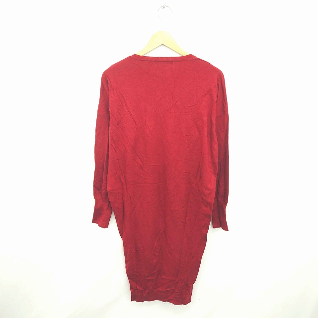 スライ Sly ワンピース ニット ロング プルオーバー Vネック 無地 シンプル カシミヤ混 長袖 1 赤 レッド Tt18 レディース 172 ベクトルパーク