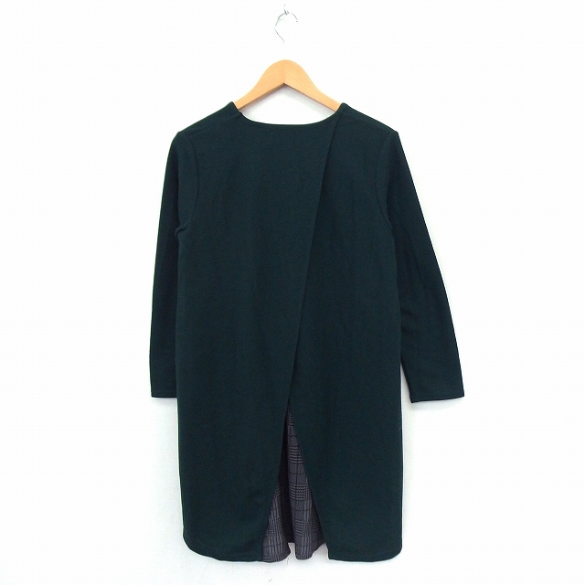 シューラルー Shoo La Rue ワンピース 膝丈 Vネック プルオーバー バックスリット M グリーン St6 レディース 172 ベクトルパーク