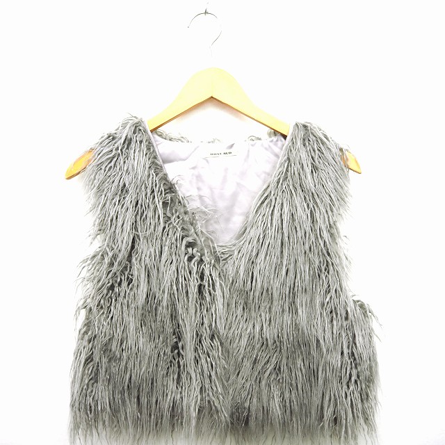 ローズバッド Rose Bud ベスト フェイクファー Vネック ノースリーブ 袖なし F グレー Mt9 レディース 172 ベクトルパーク