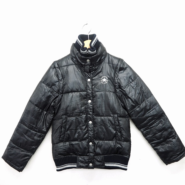 コンバース Converse ジャケット アウター 中綿 リブ ロゴ刺繍 ジップアップ 長袖 M ブラック 黒 Mt2 レディース 172 ベクトルパーク