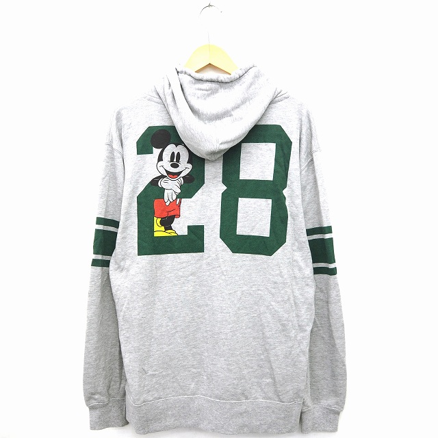 ディズニー Disney ジャケット アウター パーカー スウェット リブ ミッキーマウス プリント フード ジップアップ 長袖 3l グレー グリーン 緑 Mt30 レディース 172 ベクトルパーク