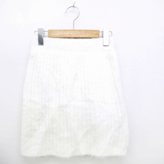 リップサービス Lip Service スカート ボトムス 台形 ニット リブ ゴム ショート丈 ミニ F オフホワイト Mt22 レディース 172 ベクトルパーク