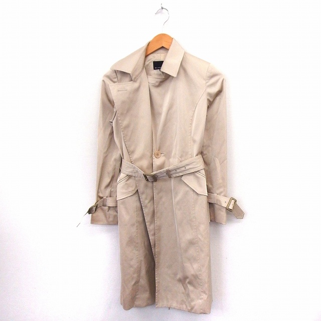 エムプルミエ M Premier コート アウター トレンチコート ベルト シンプル ポケット 34 ベージュ St30 レディース 172 ベクトルパーク