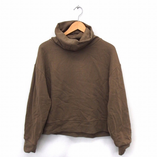 ザラ Zara トレーナー スウェット ハイネック 長袖 無地 シンプル コットン 綿 Xl カーキ Ft27 レディース 172 ベクトルパーク