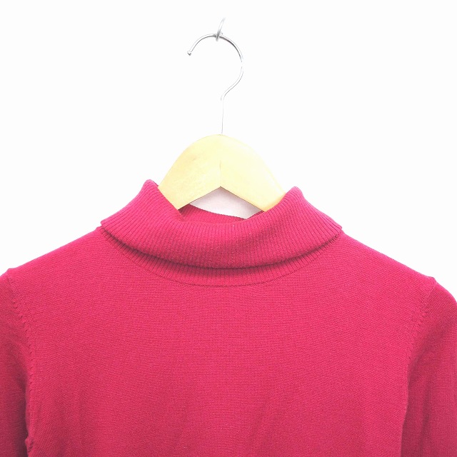エムプルミエ M Premier ニット セーター タートルネック 無地 シンプル ウール カシミヤ混 長袖 36 ショッキングピンク Tt36 レディース 172 ベクトルパーク
