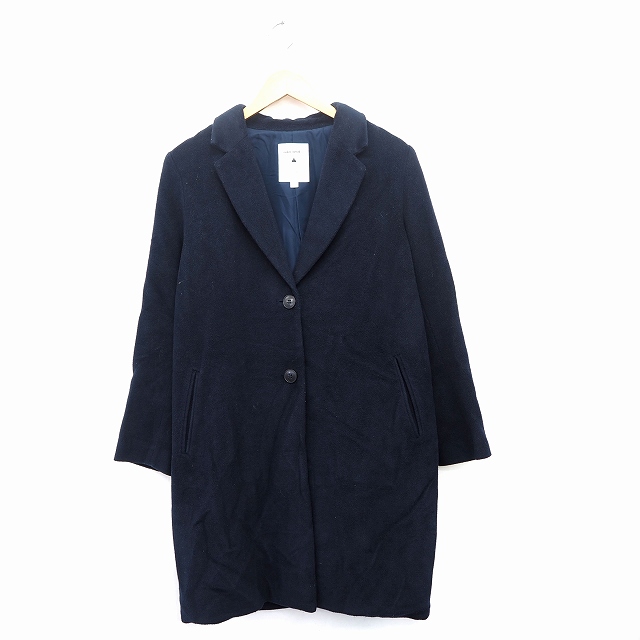 ニコアンド Niko And コート アウター チェスター 無地 シンプル ノッチドラペル ひざ丈 長袖 3 ネイビー 紺 Mt13 レディース 172 ベクトルパーク