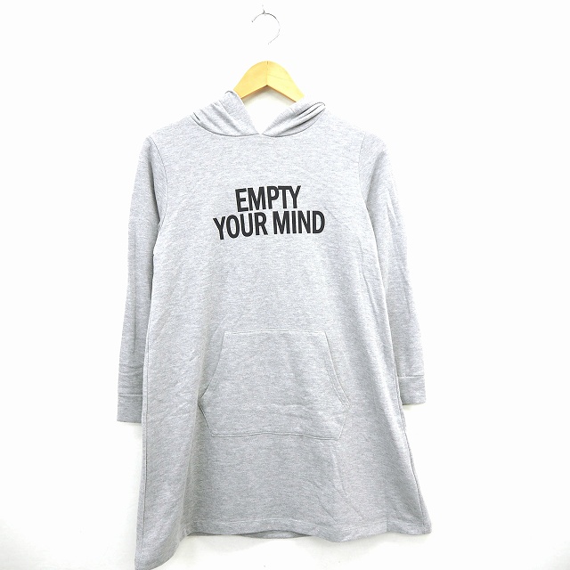 イーハイフンワールドギャラリー E Hyphen World Gallery ワンピース パーカー フーディ フード 文字プリント 長袖 ミニスカート S グレー Mt レディース 172 ベクトルパーク