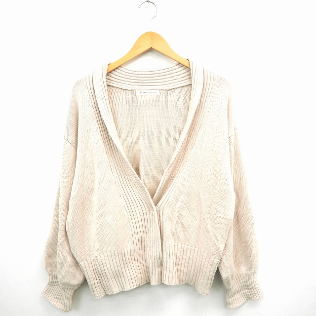 マジェスティックレゴン Majestic Legon カーディガン ニット 無地 リブ シンプル 長袖 コットン 綿 M ピンク Mt9 レディース 172 ベクトルパーク