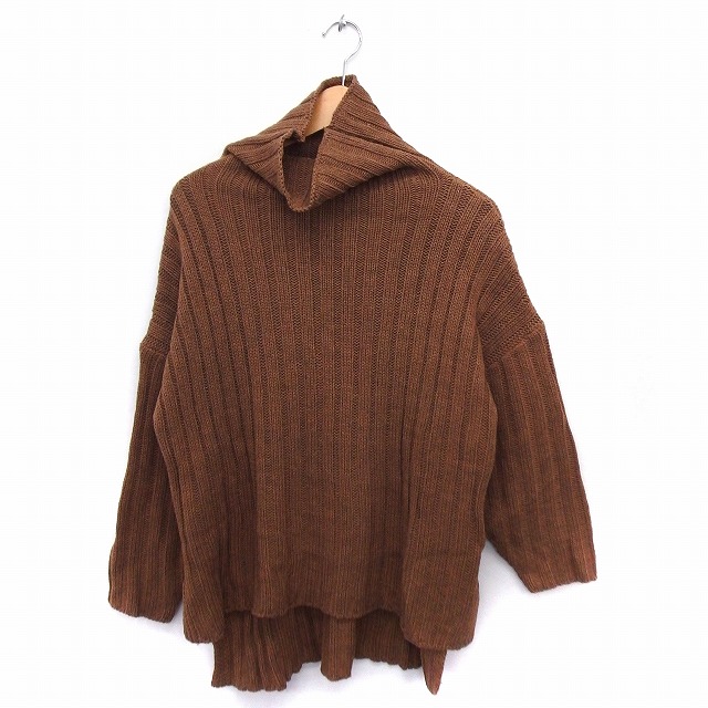 ニコアンド Niko And ニット セーター ハイネック 長袖 リブ オーバーサイズ 3 ブラウン 茶 Ft16 レディース 172 ベクトルパーク