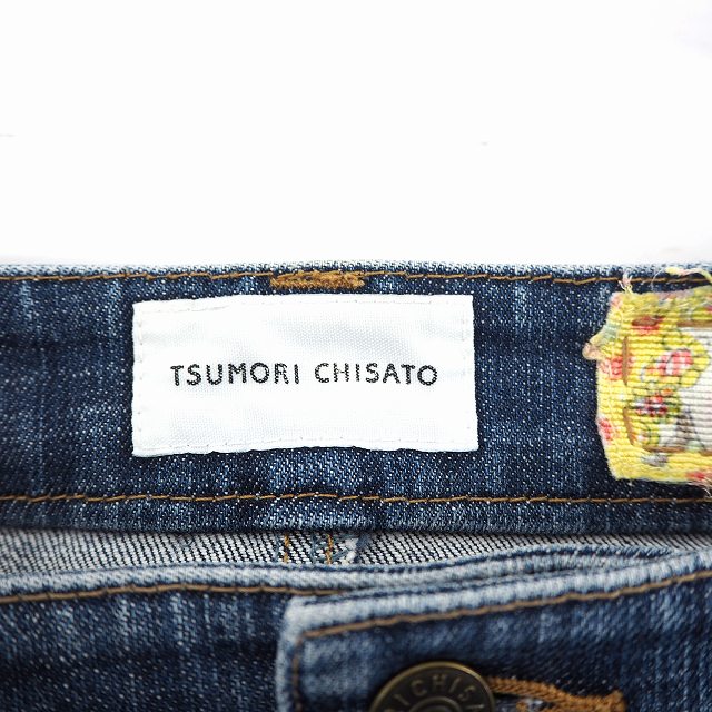 ツモリチサト Tsumori Chisato スカート ボトムス タイト 台形 デニム イラスト ひざ丈 ネイビー 紺 Mt24 レディース 172 ベクトルパーク