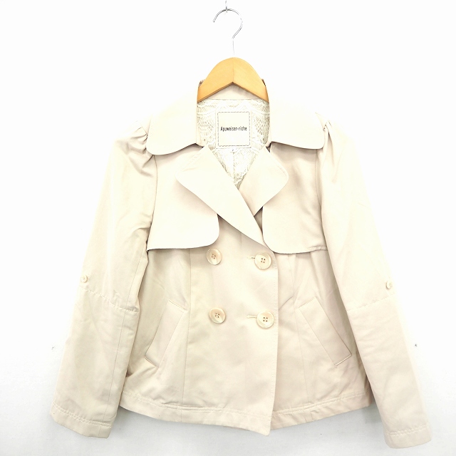 アプワイザーリッシェ Apuweiser Riche コート アウター トレンチ リボン ショート丈 長袖 2 アイボリー Mt1 172 ベクトルパーク