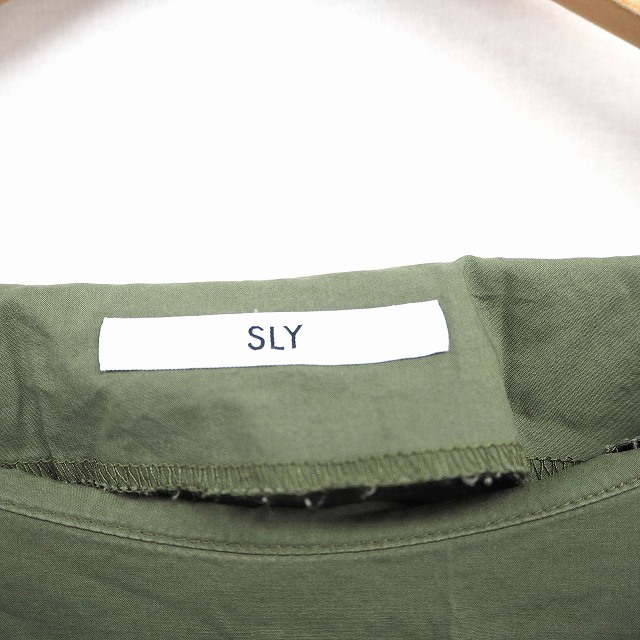 スライ Sly ワンピース 無地 シンプル ロング丈 丸首 長袖 コットン 綿 2 カーキ 深緑 Mt3 レディース 172 ベクトルパーク