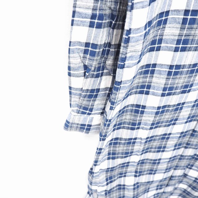 シンプリシテェ Simplicite ワンピース シャツ ロング チェック 比翼仕立て 綿 コットン 長袖 ネイビー グレー 紺 灰 Tt24 レディース 172 ベクトルパーク