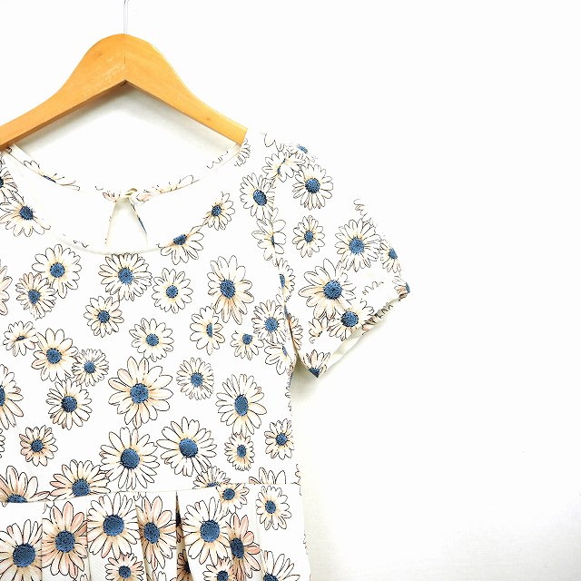 クーポン正規品 Allamanda アラマンダ 花柄ワンピース 膝丈 オフホワイト 黒 38 良品ケース販売 Www 340 Schoolsunited Nu