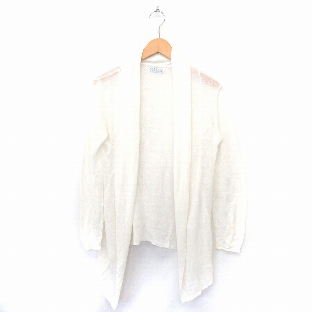 バーニーズニューヨーク Barneys New York カーディガン トッパー 長袖 ロング 無地 リネン 麻 ホワイト 白 Ft21 レディース 172 ベクトルパーク