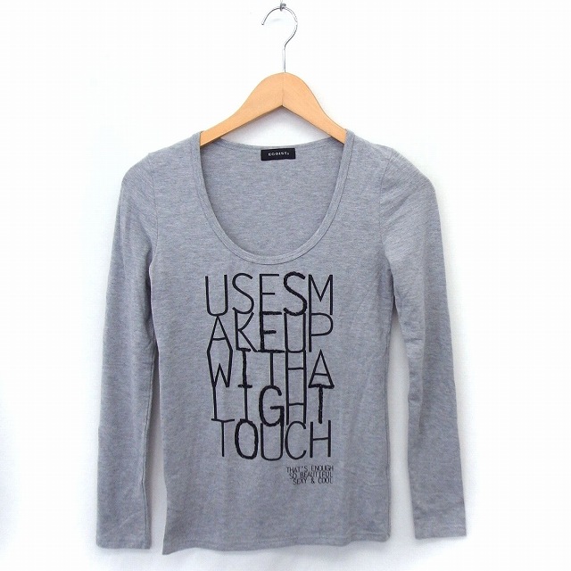 エゴイスト Egoist Tシャツ カットソー 文字プリント Uネック 長袖 グレー 灰 Ft6 レディース 172 ベクトルパーク