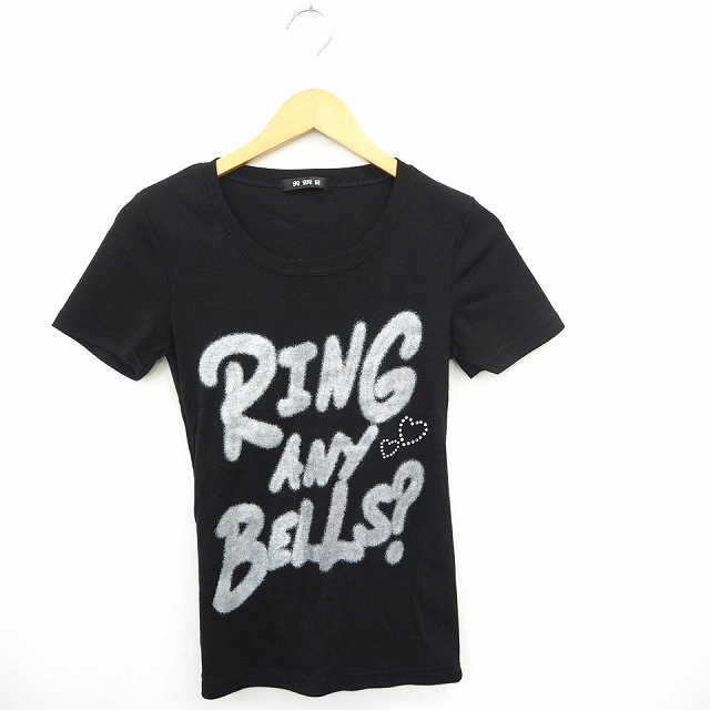 Nmn Tシャツ カットソー 文字プリント 英字 ハート 丸首 半袖 M ブラック グレー 黒 灰 Mt22 レディース 172 ベクトルパーク