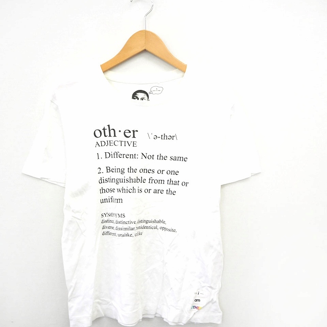 ユニクロ Uniqlo Tシャツ カットソー 文字プリント 丸首 半袖 コットン 綿 S オフホワイト ブラック 黒 Mt16 メンズ レディース 172 ベクトルパーク