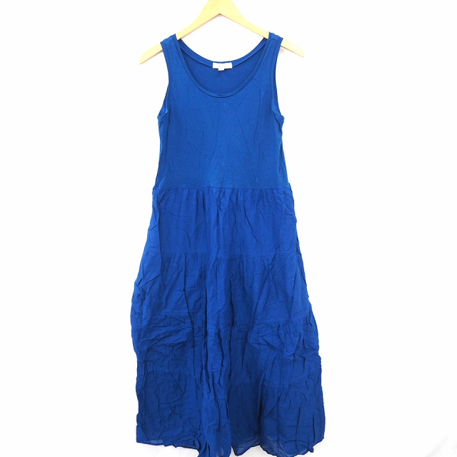 ニコアンド Niko And ワンピース 無地 シンプル 丸首 ロング丈 ノースリーブ 袖なし コットン 綿 3 ブルー 青 Mt13 レディース 172 ベクトルパーク