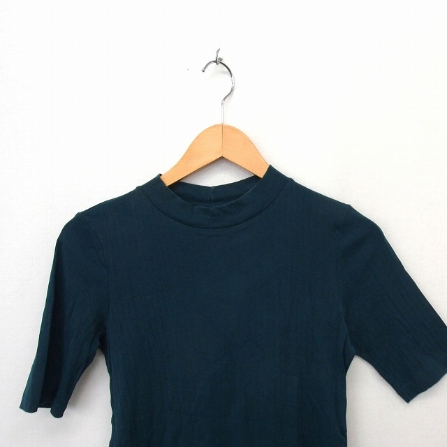 ユニクロ Uniqlo Tシャツ カットソー モックネック 半袖 無地 コットン 綿 M グリーン 緑 Ft8 レディース 172 ベクトルパーク