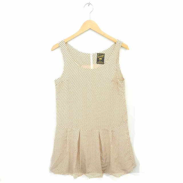 チャオパニック Ciaopanic ワンピース ひざ丈 ドット プルオーバー 薄手 ノースリーブ Free ベージュ ブラック 薄茶 黒 Tt11 レディース 172 ベクトルパーク