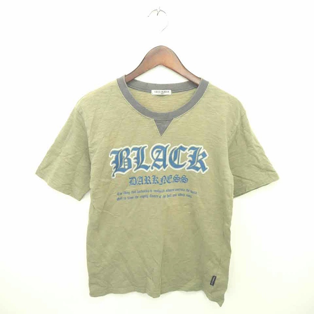 Voice Move 子供服 Tシャツ カットソー 丸首 英字 プリント 半袖 160 緑 カーキ Tt19 キッズ 172 ベクトルパーク