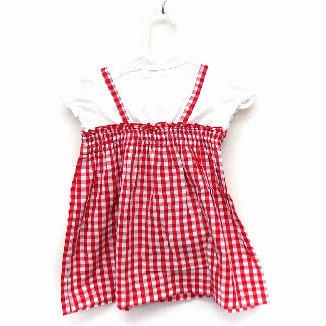 ミキハウス Mikihouse 国内正規品 ベビー服 ワンピース チェック ウサギ 半袖 ミニ 80 レッド 赤 Ft49 キッズ 172 ベクトルパーク