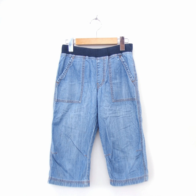 ユニクロ Uniqlo 子供服 ズボン パンツ クロックド 七分丈 デニム コットン 綿 L ブルー 青 Ht10 キッズ 172 ベクトルパーク