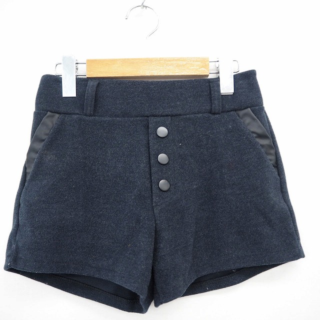 Shake Shake パンツ ボトムス ショーパン ショート ボタン ニット テープ シンプル ミニ ダークグレー Mt2 レディース 172 ベクトルパーク