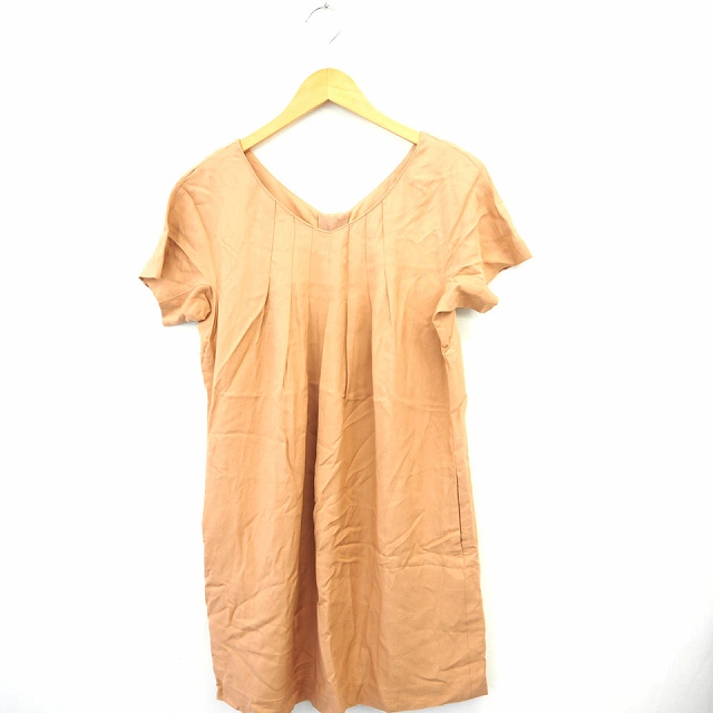 ソアリーク Soareak ワンピース 無地 リボン シンプル 丸首 ひざ丈 半袖 F ピンク Mt37 レディース 172 ベクトルパーク