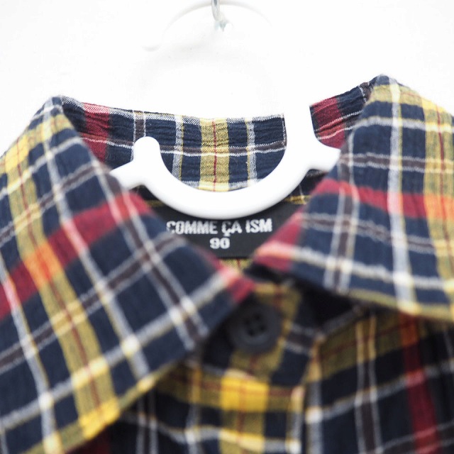 コムサイズム Comme Ca Ism 子供服 ベビー ワンピース シャツ シャツワンピ チェック ロング 長袖 コットン 綿 90 ネイビー レッド 紺 赤 Mt18 キッズ 172 ベクトルパーク