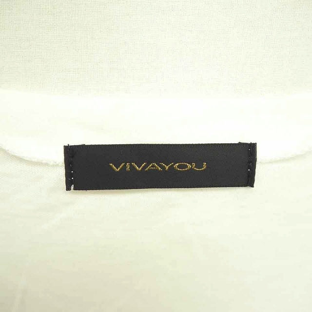 ビバユー VIVA YOU ワンピース ひざ丈 薄手 プリント パンケーキ柄 綿 コットン 半袖 2 白 ホワイト ピンク /TT23 レディース