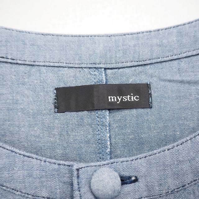 ミスティック Mystic ワンピース 総柄 シンプル 丸首 ひざ丈 半袖 コットン 綿 F ネイビー 紺 Mt13 レディース 172 ベクトルパーク