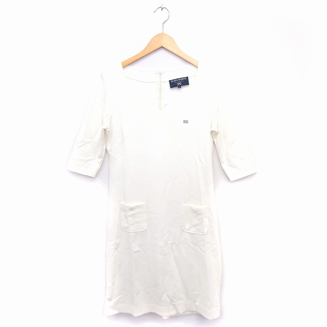 スキャパ Scapa Sports ワンピース ロゴ 半袖 ロング M アイボリー 白 Ft38 レディース 172 ベクトルパーク