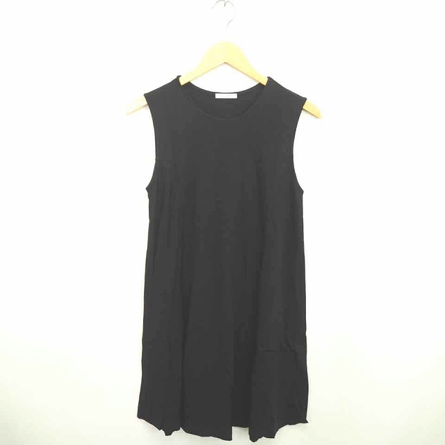 エルフォーブル Elforbr ワンピース 膝下丈 丸首 プルオーバー 薄手 無地 シンプル ノースリーブ 38 黒 ブラック Tt6 レディース 172 ベクトルパーク