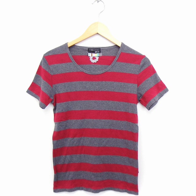 グラム glamb Tシャツ カットソー ボーダー 丸首 半袖 コットン
