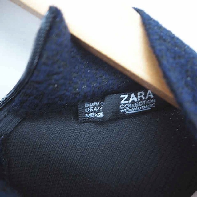 ザラ Zara ワンピース 膝下丈 プルオーバー ラメ 厚手 長袖 S ネイビー カーキ 紺 緑 Tt25 レディース 172 ベクトルパーク
