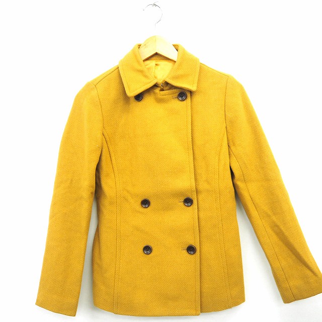 リバティーン Libertine ステンカラーコート アウター シンプル ショート丈 長袖 38 ウール マスタード からし Mt8 レディース 172 ベクトルパーク