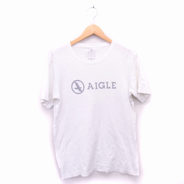 エーグル Aigle Tシャツ カットソー ボートネック 半袖 コットン 綿 プリント ロゴ オフホワイト 白 Ht11 メンズ 172 ベクトルパーク