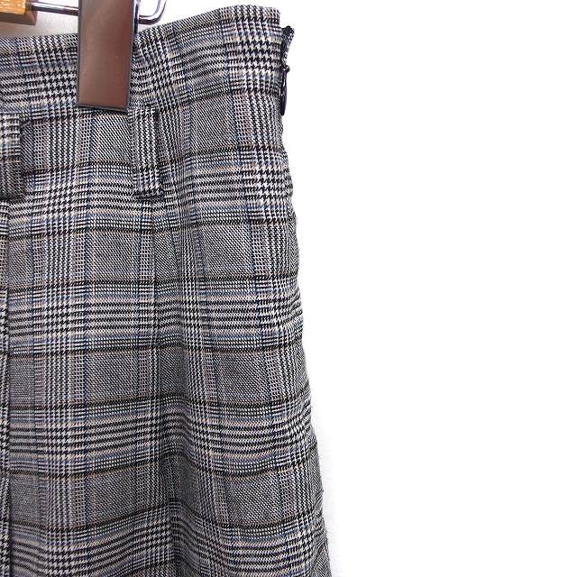 プロフィール PROFILE グレンチェック スカート フレア プリーツ ひざ