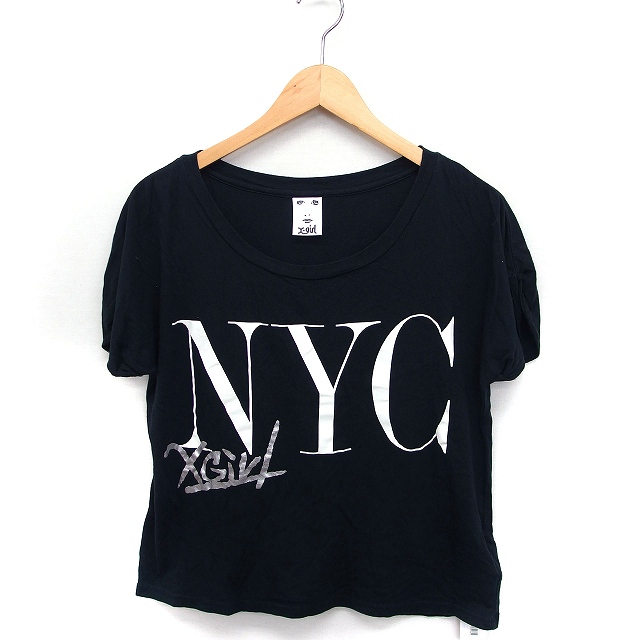 エックスガール X Girl Tシャツ カットソー ロゴ 英字 プリント ボートネック 半袖 綿混 1 ブラック 黒 Ft34 レディース 172 ベクトルパーク エックスガール X Girl Tシャツ カットソー ロゴ 英字 プリント ボートネック 半袖 綿混 1 ブラック 黒 Ft34 レディース 172 ベクトルパーク