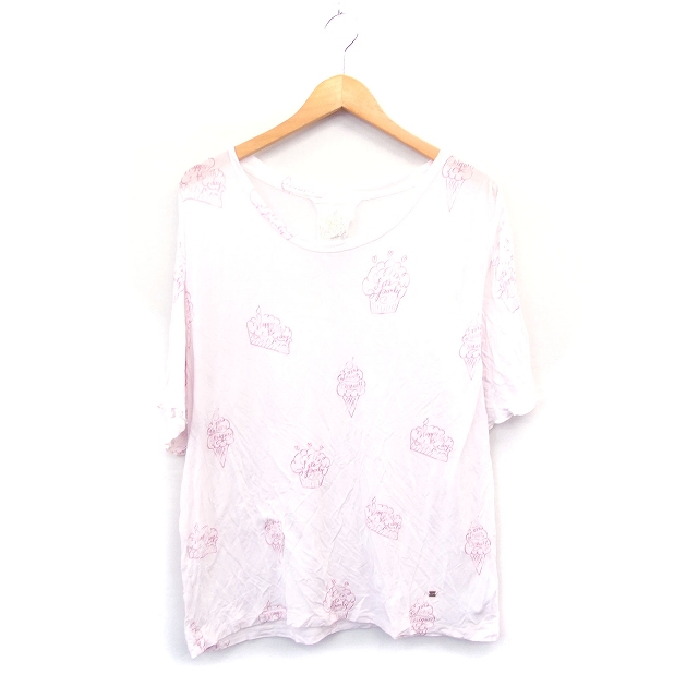 ジェラートピケ Gelato Pique ルームウェア 部屋着 カットソー 半袖 総柄 F ピンク Kt17 レディース 172 ベクトルパーク