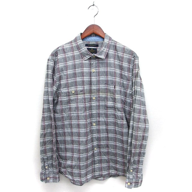 アールニューボールド R.NEWBOLD 長袖シャツ シャンブレー グレー メンズ spt 折柄 デニムシャツ 春物 秋物 ダンガリー　サイズM メンズチェックの長袖シャツ アールニューボールド R